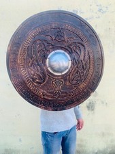 Antico scudo in legno rotondo