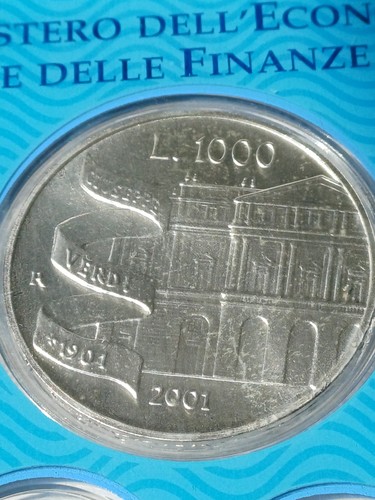 1000 lire argento fdc 2001 - argento,