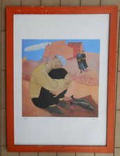 GIUSEPPE VIGNANI LITOGRAFIA FIRMATA E NUMERATA L'ATTESA CM. 69 X 50 