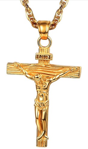 Collana con crocifisso inri - collana,