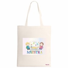borsa ecru scritta maestra
