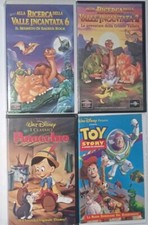 Vhs Disney Pinocchio + Toy Story + Alla Ricerca Della Valle Incantata 2 E 6