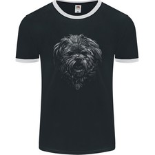 T-Shirt Ringer Da Uomo Shih Tzu Realistico FotL