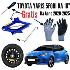 Ruotino Di Scorta 5Fori Da 16 Per La Toyota Yaris Con Kit Cric Guanti Cacciavite