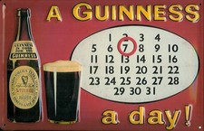 Guinness Everlasting Calendar embossed metal sign 300mm x 200mm  