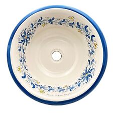 Lavello cucina  bagno decorato a mano in ceramica di Caltagirone diam 45 cm