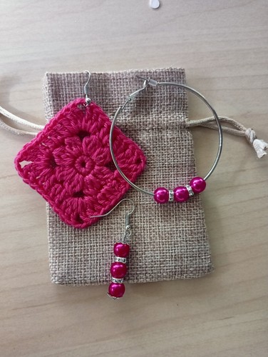 Orecchini pendenti fucsia - pendenti, con