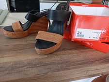 Scarpe Estive Donna Laura Biagiotti Numero 38 Black Calf Pelle Vera Estate Mare