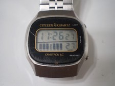 Orologio Vintage Citizen Crystron 40-2010 Chronograph Quartz LCD LED Watch