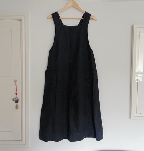 Abito midi toast pinafore - midi, nero