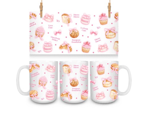 Tazza fiocchi rosa - oz,