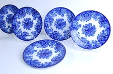 Set Sei piatti porcellana marchiati Granite Società Ceramica Richard decori  blu
