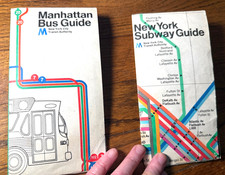 MAPPA METROPOLITANA VINTAGE MASSIMO VIGNELLI NYC 1974 GUIDA AUTORITÀ DI TRANSITO + MAPPA AUTOBUS MOMA