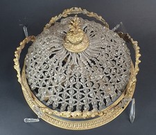 ANTICA PLAFONIERA IN CRISTALLO E BRONZO DORATO SEC.XIX