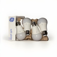 GE LED A19 Lampadina E26 Base Media Bianco Morbido 10W (60 Watt Equiv), Confezione da 4