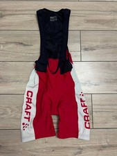 Pantaloncini uomo artigianali ciclismo bici corsa bavaglino taglia M rosso imbottito 