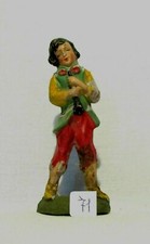🟡 STATUINA DEL PRESEPE PARTICOLARE SUONATORE DI FLAUTO IN BACHELITE-684-