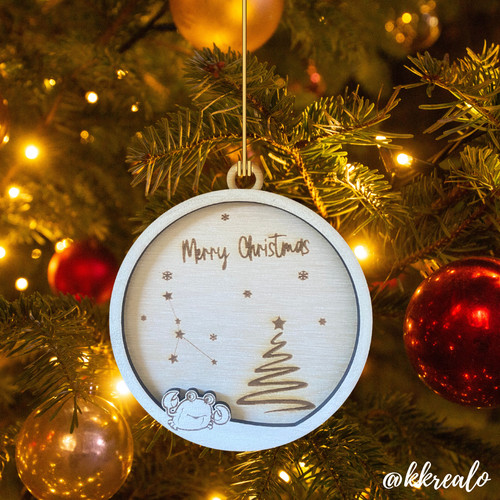 Pallina natale legno di - pallina,