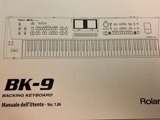 Roland BK-9 Backing Keyboard - Manuale in italiano - BK 9 Manuale Utente ITA