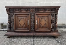 Credenza Bassa Punta Di Diamante Luigi XIV Noce