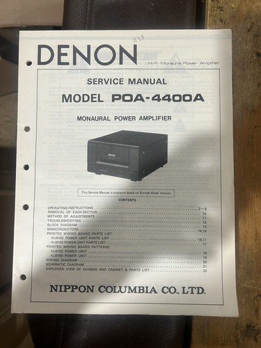 Denon poa 4400a manuale - poa-4400a,