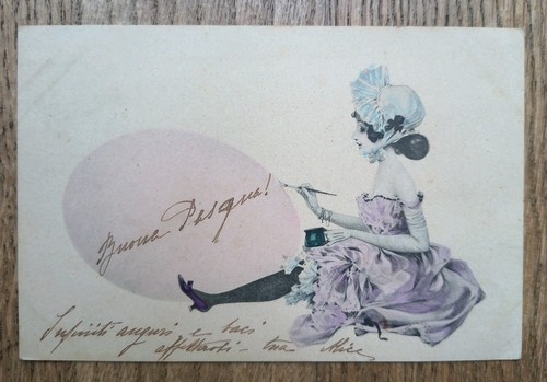 Art nouveau cartolina donna - nouveau,