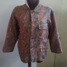 C-Giaccone Donna VINTAGE-Tess. Jacquard a disegno Floreale-Autunno/Inverno-Tg.L