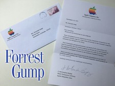 Forrest Gump Apple Company LETTER & ENVELOPPE 1975 Cupertino CA Movie Prop Props
