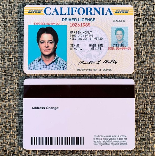 Carta identità marty mcfly - carta, d'identitÀ