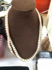 Collana vintage gioielli graziosa simulata crema di perle per set gemelli    