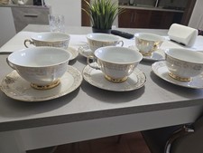 6 Tazze Con Piattini Placcate