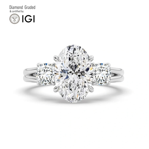 Anello trilogy diamante ovale - trilogy,