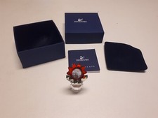 Swarovski fiore rosso in vaso trasparente cm 5 x 3 con scatola originale certifi