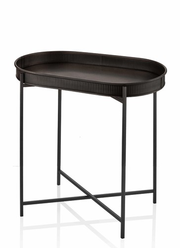 The mia black oval - side, table