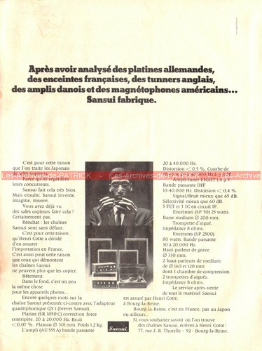 Publicité sansui 555 sr - sansui, au