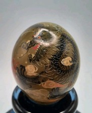 Uovo Ovetto in pietra (giada?) con DRAGO CINESE 