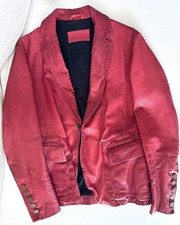 Giubbetto pelle vintage rosso bordeaux TG 46