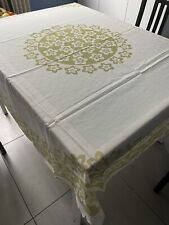 VINTAGE - COMPLETO TOVAGLIA ROTONDA DA 8 + TOVAGLIETTA DA TE' - NUOVO