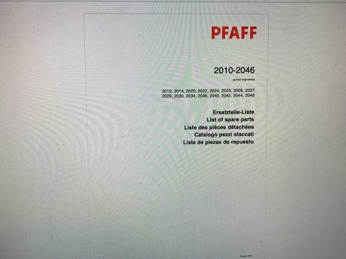 Pfaff 2010 manual - , digital