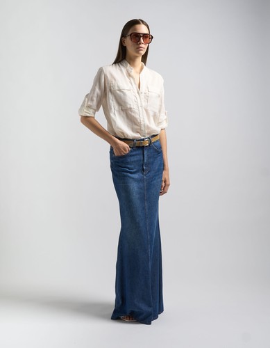 Dondup donna gonna lunga denim - dondup,