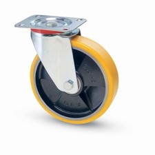 RUOTA GIREVOLE POLIURETANO AVOLAN CON PIASTRA, NUCLEO IN GHISA
