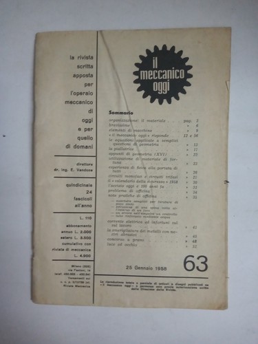 1958 meccanico oggi - 1958,