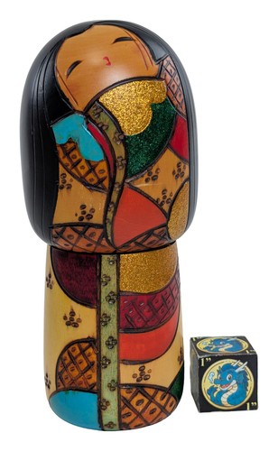 Bambola creativa kokeshi - kokeshi, con