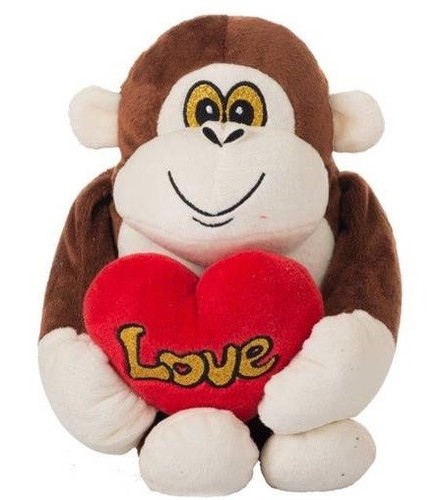 Peluche scimmia con cuore - , cm