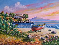 Quadri dipinti di paesaggi e