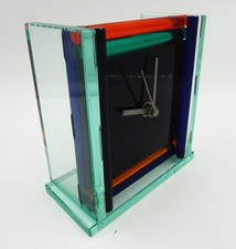 Stupendo orologio da tavolo vetro Seguso Vetri d'Arte per De Wan Torino Murano probabilmente anni 70