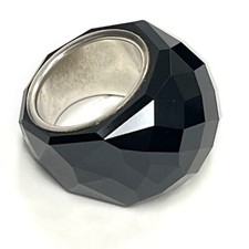 Anello Swarovski Nirvana cristallo asimmetrico sfaccettato nero misura 5,5 (52) LEGGI
