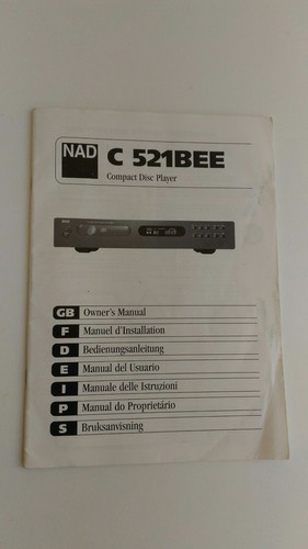Manuale lettore nad c521bee - cd,