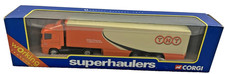 Corgi Superhaulers camion Scania box rimorchio TNT metallo modello 1:64 2001 59568 nuovo