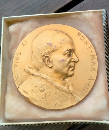 Medaglia bronzo dorato pio - medaglia,